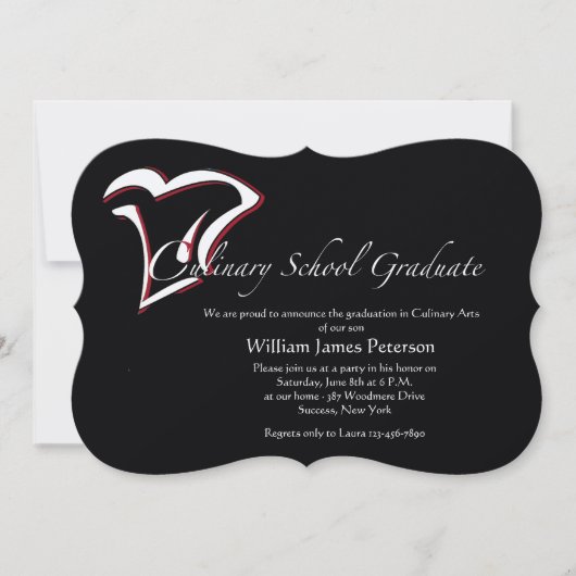 Abschluss der Kochschule Einladung (Vorderseite)