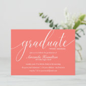 Abschluss der Korallentypografie jedes Jahr Einladung (Stehend Vorderseite)