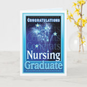 Abschluss der Krankenpflege Blue Fireworks and Sta Karte (Gelbe Blume)