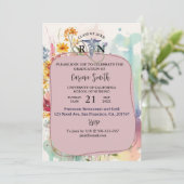 Abschluss der Krankenpflege Blumencotattage Party Einladung (Stehend Vorderseite)