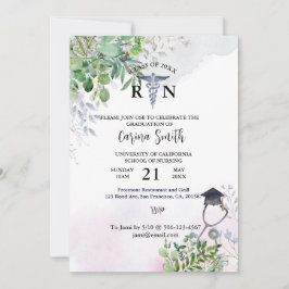 Abschluss der Krankenpflege Blumenkohl Lila Botani Einladung