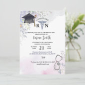 Abschluss der Krankenpflege Blumenkohl Party Botan Einladung (Stehend Vorderseite)