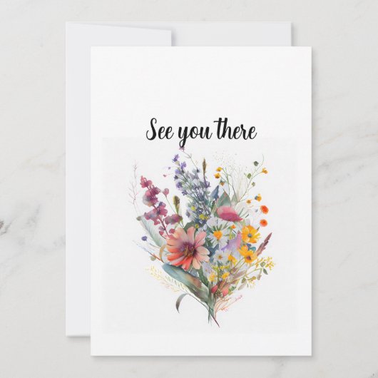 Abschluss der Krankenpflege Boho Wildblume Bouquet Einladung (Rückseite)