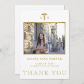 Abschluss der Krankenpflege, einfach modernes Foto Dankeskarte (Vorne/Hinten)