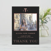 Abschluss der Krankenpflege, einfach modernes Foto Dankeskarte (Stehend Vorderseite)