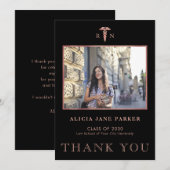 Abschluss der Krankenpflege, einfach modernes Foto Dankeskarte (Vorne/Hinten)