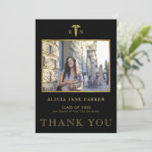 Abschluss der Krankenpflege, einfach modernes Foto Dankeskarte (Stehend Vorderseite)