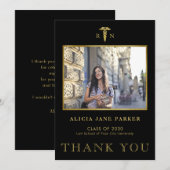 Abschluss der Krankenpflege, einfach modernes Foto Dankeskarte (Vorne/Hinten)