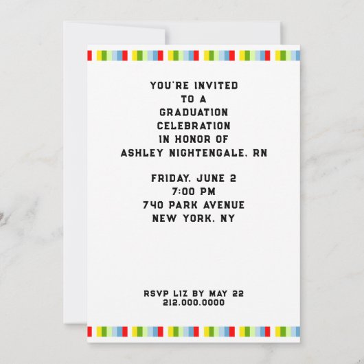 Abschluss der Krankenpflege Einladung (Rückseite)