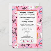 Abschluss der Krankenpflege - Feier Rosa Einladung (Rückseite)