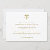 Abschluss der Krankenpflege Gold elegantes Foto (Rückseite)