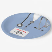 Abschluss der Krankenpflege Pappteller (Schrägansicht)