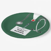 Abschluss der Krankenpflege Pappteller (Schrägansicht)