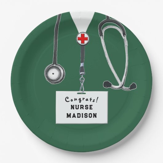 Abschluss der Krankenpflege Pappteller (Vorderseite)