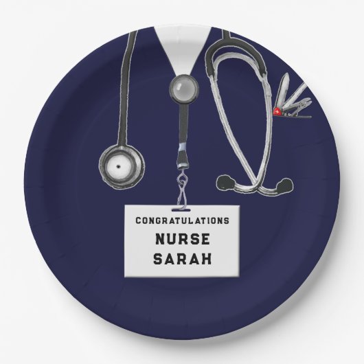 Abschluss der Krankenpflege Pappteller (Vorderseite)