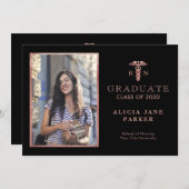 Abschluss der Krankenpflege Rose Gold Foto Ankündigung (Vorne/Hinten)