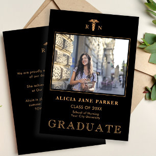 Abschluss der Krankenpflege, schwarzes Gold Foto Ankündigung