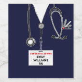 Abschluss der Krankenpflege Weinetikett (Einzelnes Label)