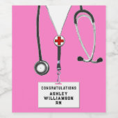 Abschluss der Krankenpflege Weinetikett (Einzelnes Label)