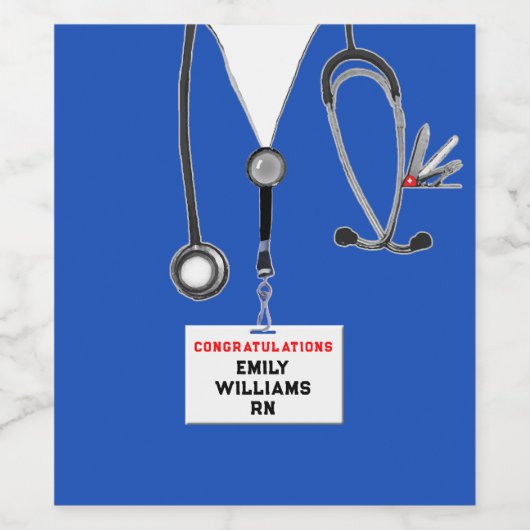 Abschluss der Krankenpflege Weinetikett (Einzelnes Label)