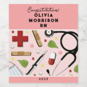 Abschluss der Krankenpflege Weinkennzeichen Weinetikett (Einzelnes Label)