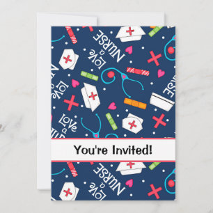 Abschluss der Krankenpflegerschule feiert Navy Blu Einladung