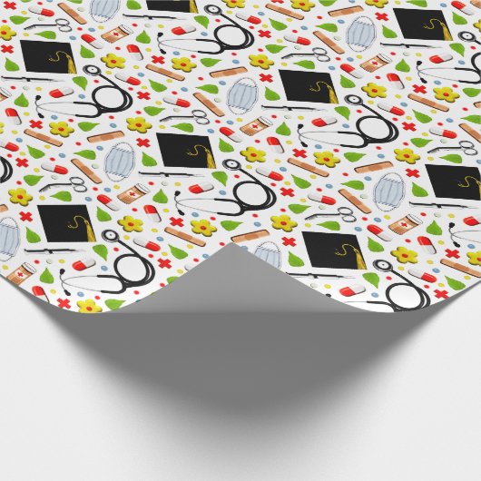 Abschluss der Krankenpflegerschule Geschenkpapier (Ecke)