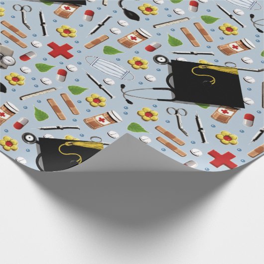 Abschluss der Krankenpflegerschule Geschenkpapier (Ecke)