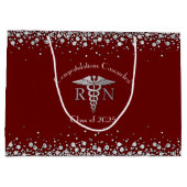 Abschluss der Krankenpflegerschule Maroon Silver Große Geschenktüte (Rückseite)