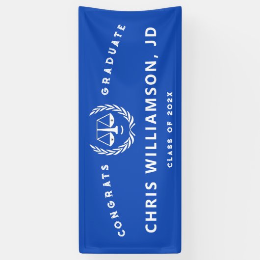 Abschluss der Law School Blue Banner (Vertikal)