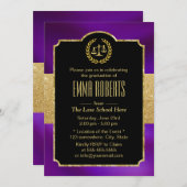 Abschluss der Law School Gold & Lila Future Anwält Einladung (Vorne/Hinten)