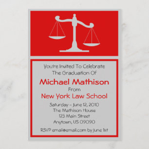 Abschluss der Law School Invite (Rote Justizskala) Einladung