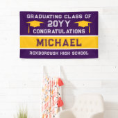 Abschluss der lila und gelben Goldschulen Banner (Insitu)