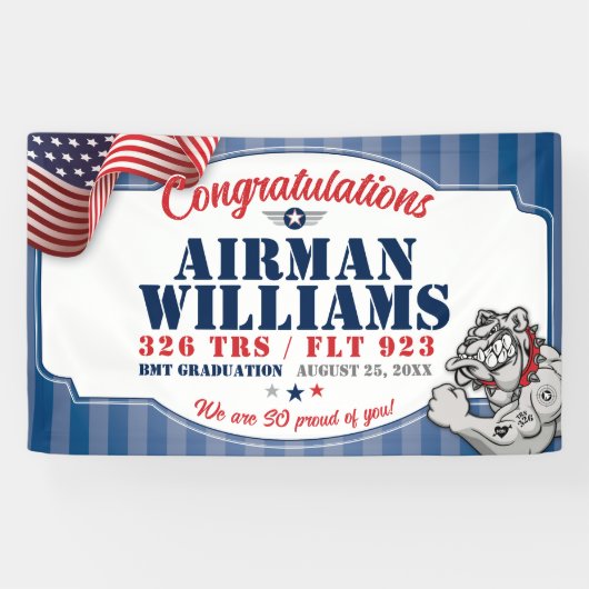 Abschluss der Luftwaffe 326 TRS Bulldogs Mascot 3x Banner (Horizontal)