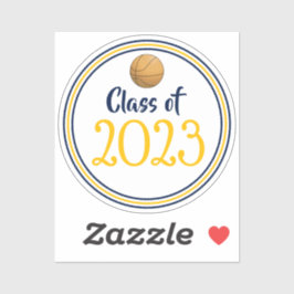 Abschluss der Marine und Gold Basketball Class Aufkleber