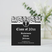 Abschluss der Medizin der Schwarzen und Weißen Cad Einladung (Stehend Vorderseite)