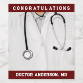 Abschluss der medizinischen Fakultät Weinetikett (Einzelnes Label)