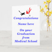 Abschluss der Medizinschule Herzlichen Glückwunsch Karte (Gelbe Blume)