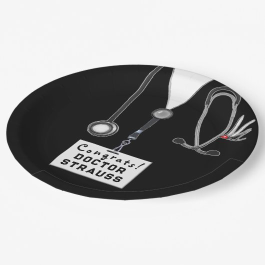 Abschluss der Medizinschule Pappteller (Schrägansicht)