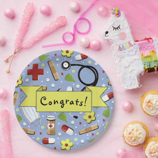 Abschluss der Medizinschule Pappteller (Party)