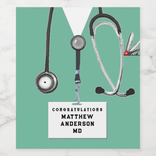 Abschluss der Medizinschule Weinetikett (Einzelnes Label)