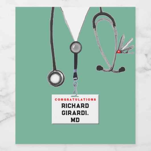 Abschluss der Medizinschule Weinetikett (Einzelnes Label)