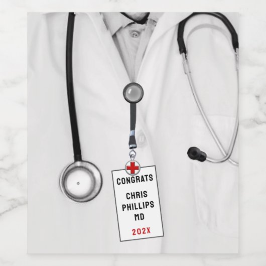 Abschluss der Medizinschule Weinetikett (Einzelnes Label)