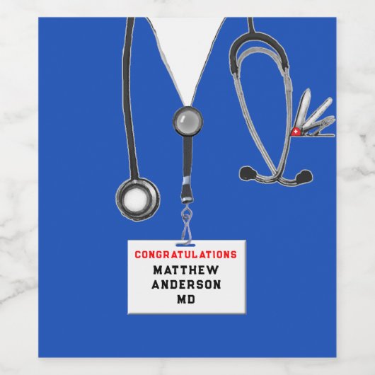 Abschluss der Medizinschule Weinetikett (Einzelnes Label)