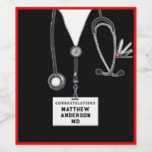 Abschluss der Medizinschule Weinetikett (Einzelnes Label)