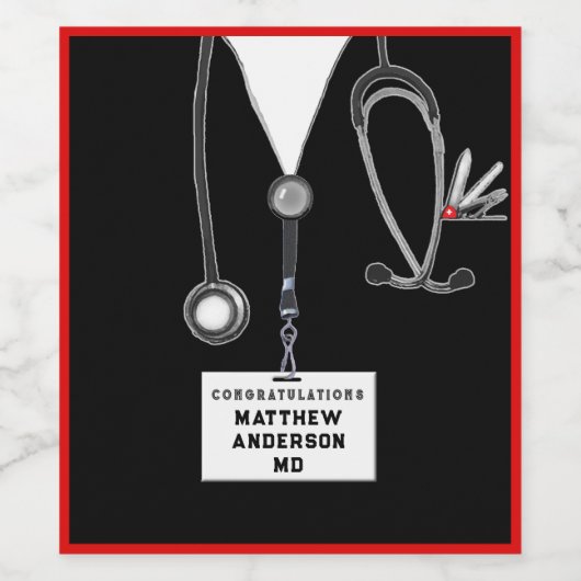 Abschluss der Medizinschule Weinetikett (Einzelnes Label)