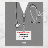 Abschluss der Medizinschule Weinetikett (Einzelnes Label)