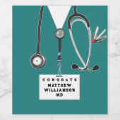 Abschluss der Medizinschule Weinetikett (Einzelnes Label)