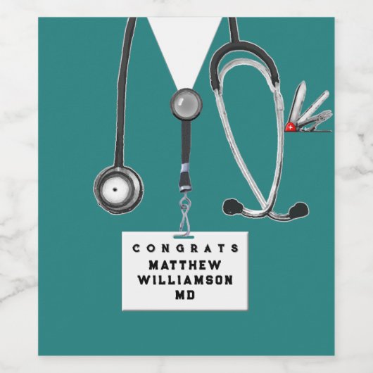 Abschluss der Medizinschule Weinetikett (Einzelnes Label)