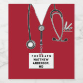 Abschluss der Medizinschule Weinetikett (Einzelnes Label)